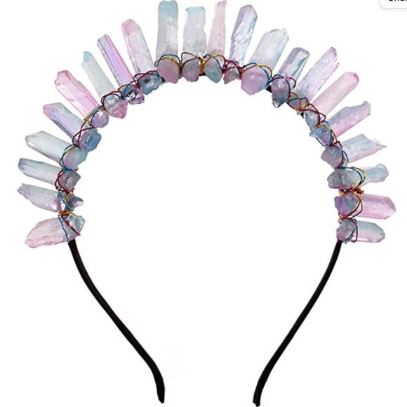 GRACEART Raw Crystal Quartz Tiara Mermaid Crown Headband Sun Goddess Crown Visit